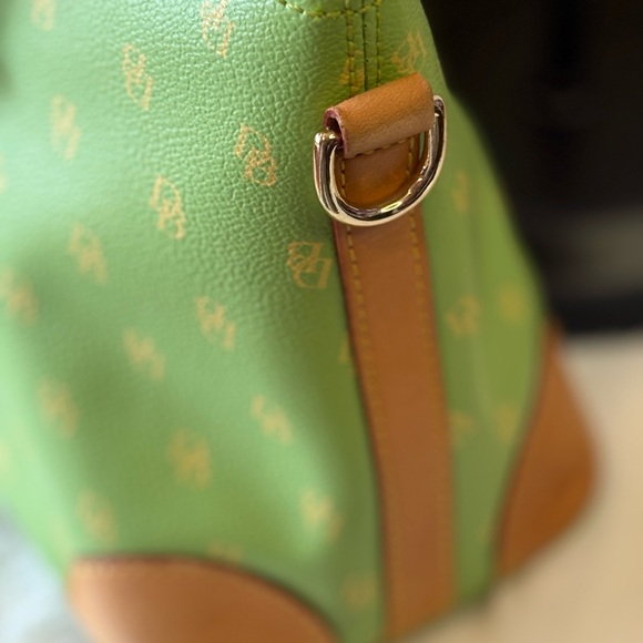 Dooney & Bourke Green and Tan Satchel - Picture 5 of 10